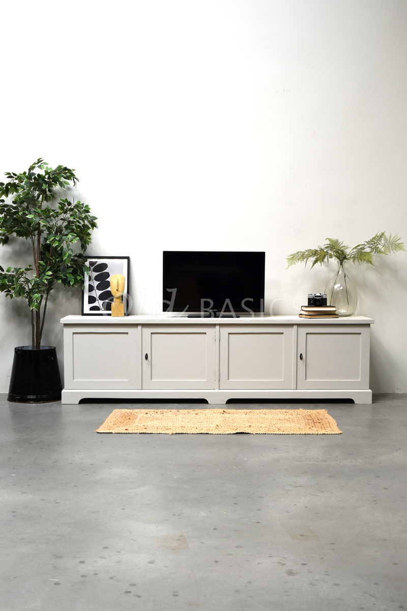 Detail van Dressoir Grenoble, 4 deuren, RAL7044, grijs, materiaal hout